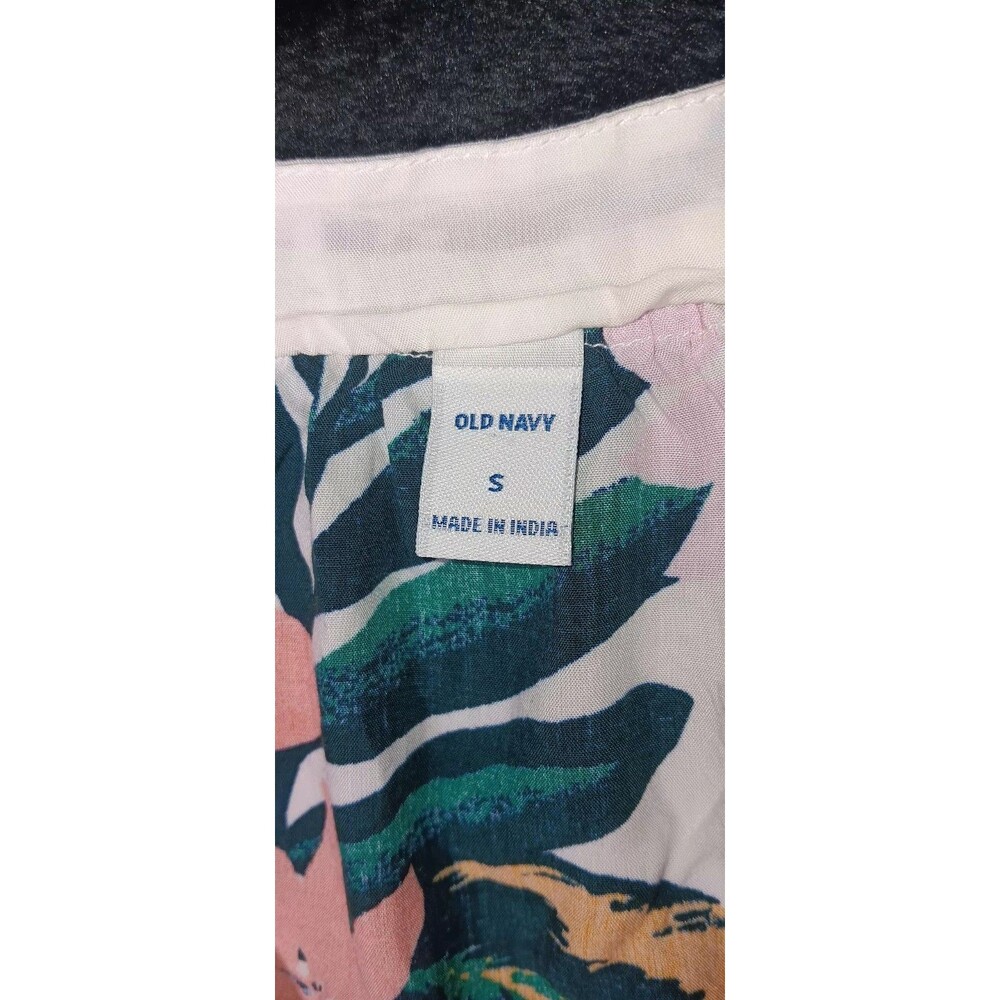 Old Navy Sleeveless Lined Shift Dress S White Tropical Boho Beach Cruise Resort - Picture 2 of 10